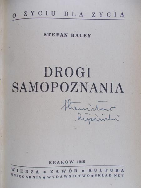 Baley Stefan - Drogi samopoznania, 1946r.