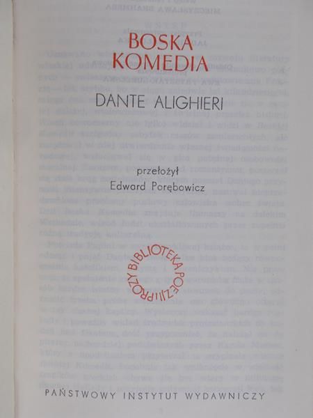 Alighieri Dante  - Boska Komedia