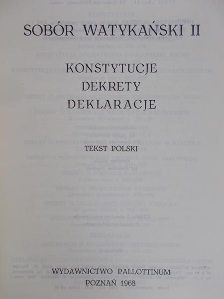 Jaworski Stanisław  - Sobór Watykański II - Konstytucje, dekrety, deklaracje