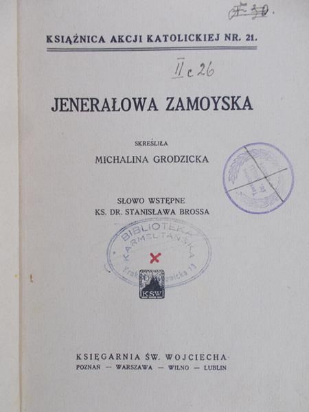 Grodzicka Michalina - Jenerałowa Zaomoyska, 1934 r.