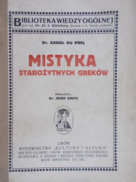 Du Prel  Karol  - Mistyka starożytnych Greków, 1925 rok