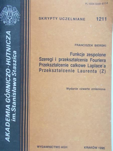 Bierski Franciszek - Funkcje zespolone