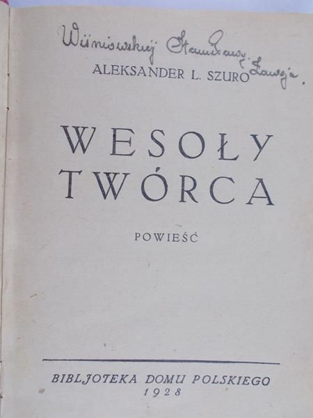 Szuro Aleksander - Wesoły Twórca, 1928 r.