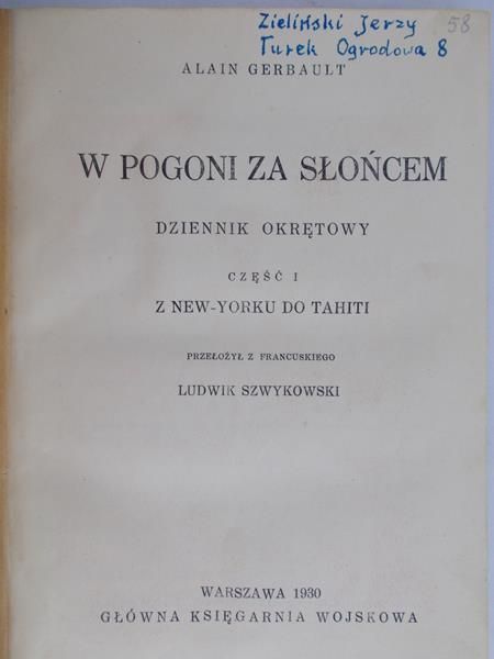 Gerbault Alain - W pogoni za słońcem, 1930 rok