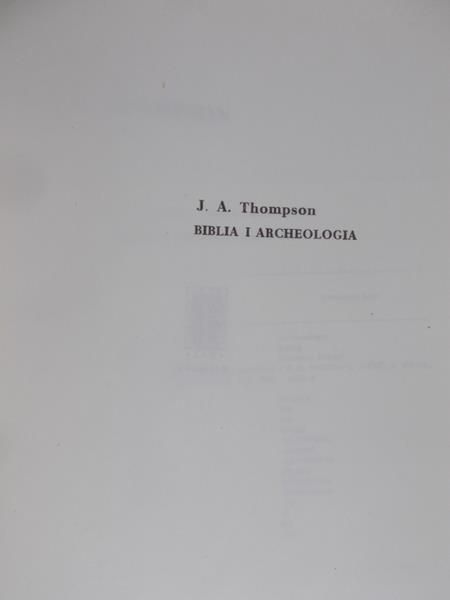 Thompson J. A.  - Biblia i archeologia