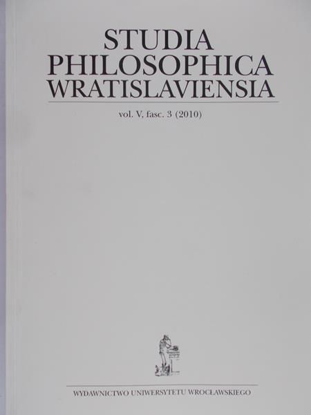 - Studia Philosophica Wratislaviensa vol V, fasc. 3