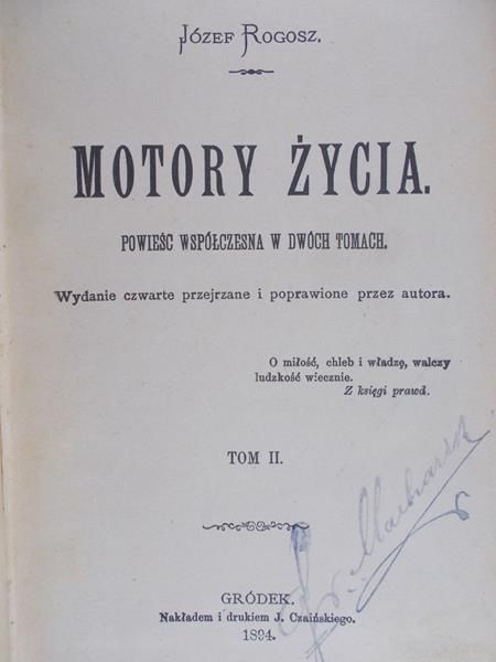 Rogosz Józef - Motory życia, 1894r.