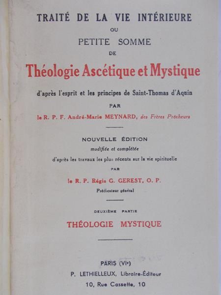 Somme Petite - Theologie ascetique et mystique, 1923r.