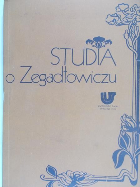 Paszek Jerzy - Studia o Zegadłowiczu