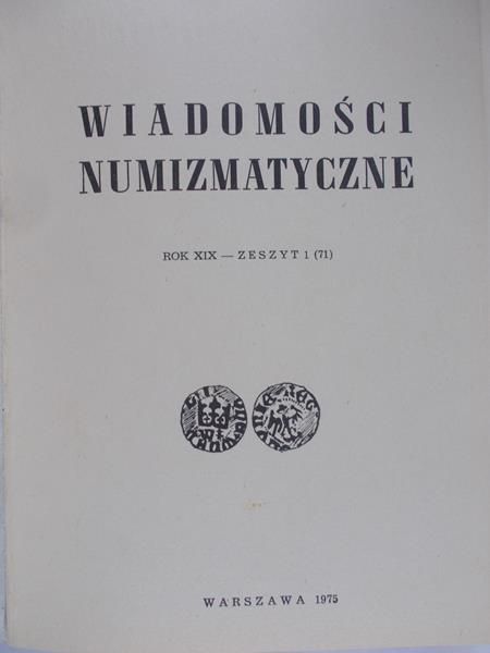 Kiersnowski Ryszard - Wiadomości numizmatyczne, zeszyt 1