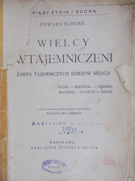 Schure Edward - Wielcy wtajemniczeni, 1911r.