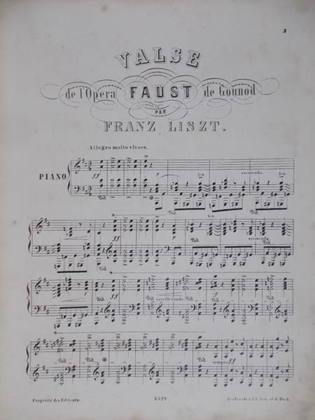 Liszt Franz - Valse de l'opéra Faust de Gounod, 1860