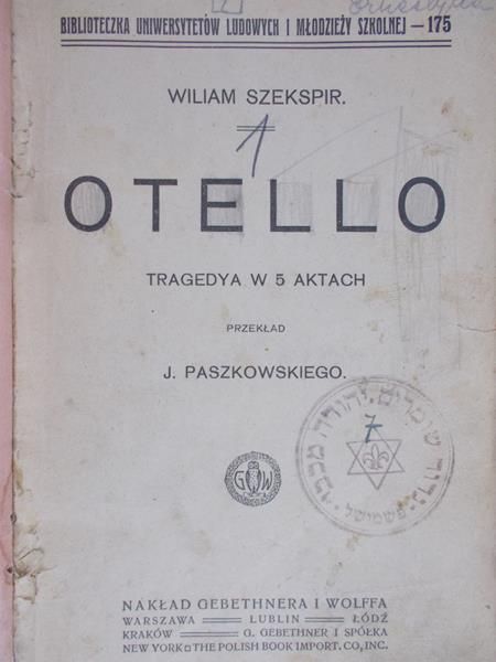 Szekspir Wiliam  - Otello, 1913 r.