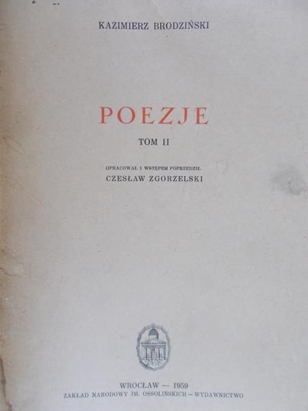 Brodziński Kazimierz - Poezje. Tom II