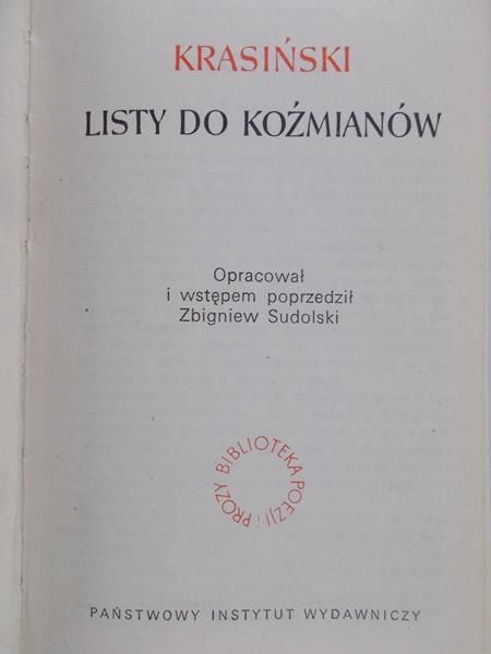 Krasiński  - Listy do koźmianów