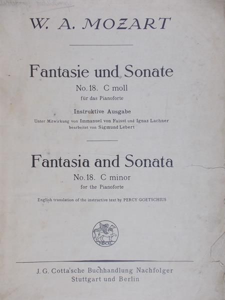 Mozart Wolfgang Amadeus - Fantasie und Sonate, ok. 1900