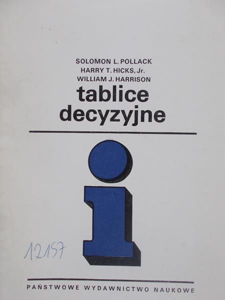 Pollack L.Solomon - Tablice decyzyjne
