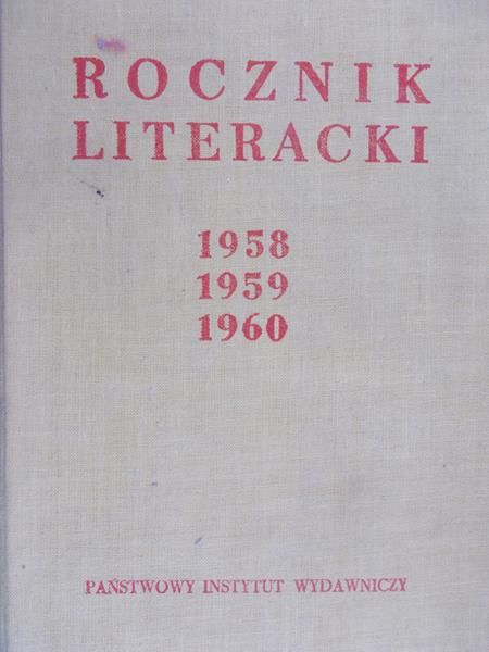 Szmydtowa Zofia (red.) - Rocznik literacki 1958-1960.