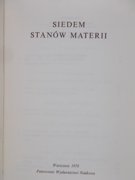 Siedem stanów materii