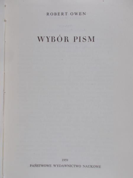 Owen Robert - Wybór pism