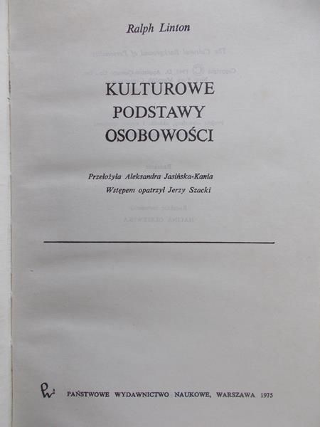 Linton Ralph - Kulturowe podstawy osobowości