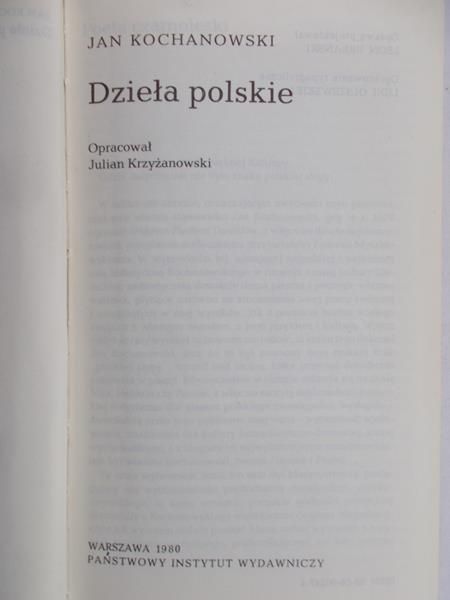 Kochanowski Jan - Dzieła polskie