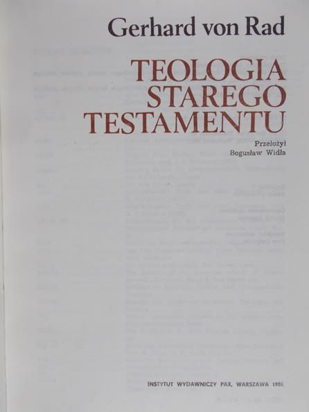 Rad von Gerhard - Teologia Starego Testamentu