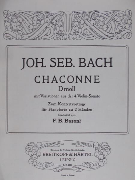 Chaconne, nuty