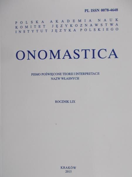 Rymut Kazimierz - Onomastica