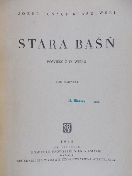 Kraszewski Józef Ignacy - Stara baśń, 1948 r.