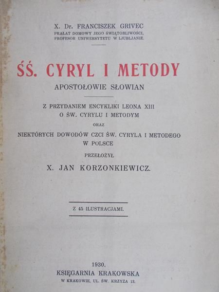 Grivec Franciszek - Śś. Cyryl i Metody apostołowie Słowian, 1930 r.