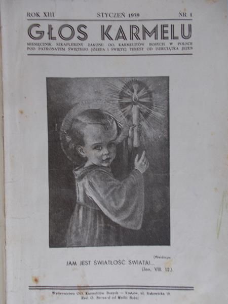 Zakon Karmelitów - Głos Karmelu, Styczeń 1939 r.