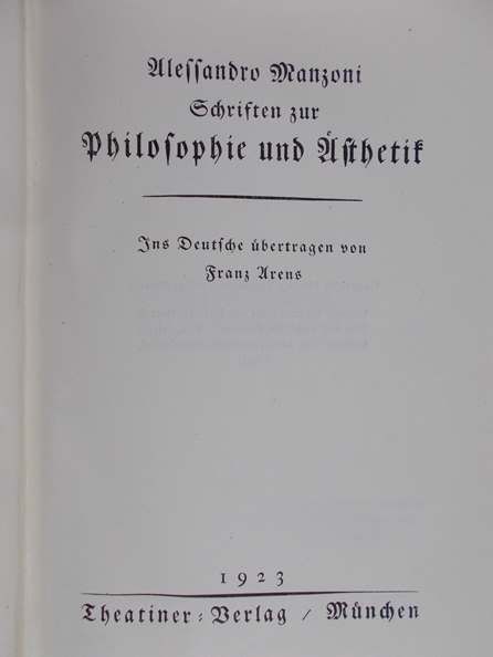 Philosophie und Uthetif 1923 r