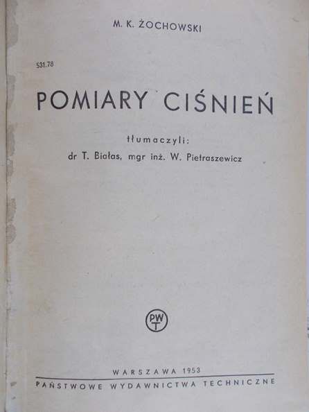 Żochowski M. K. - Pomiary ciśnień