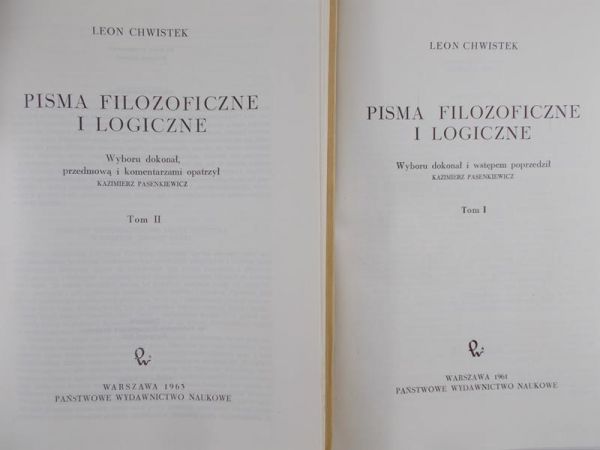 Chwistek Leon - Pisma filozoficzne i logiczne, t. I-II