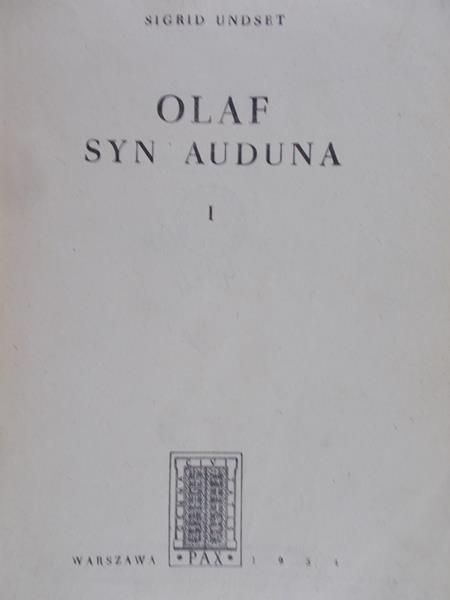 Undset Sigrid - Olaf Syn Auduna