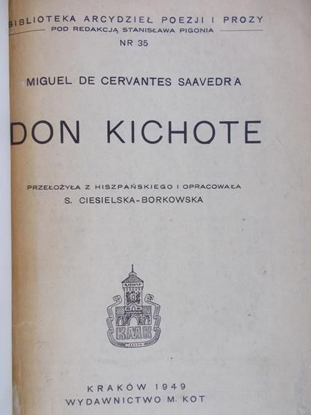 Saavedra Cervantes de Miguel - Don Kichote, 1949 r