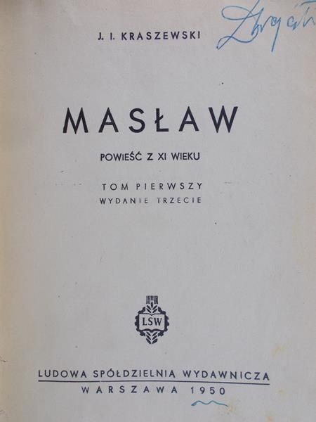 Kraszewski J. I. - Masław, 1950 r.