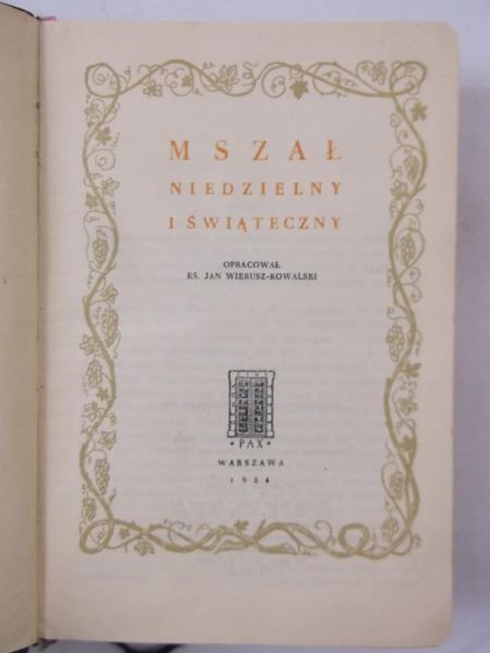 Wierusz-Kowalski Jan (op.) - Mszał niedzielny i świąteczny