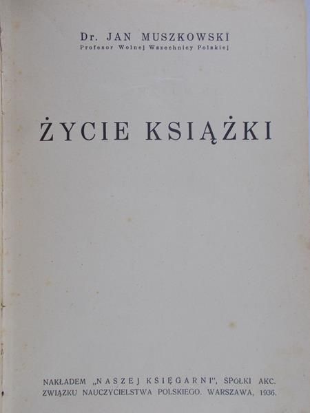 Muszkowski Jan - Życie książki, 1936 r.
