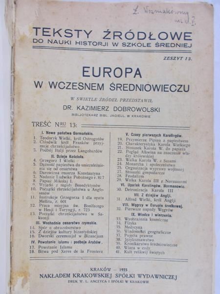 Dobrowolski Kazimierz - Europa w wszesnem średniowieczu