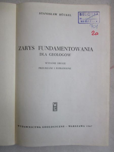 Huckel Stanisław - Zarys fundamentowania dla geologów