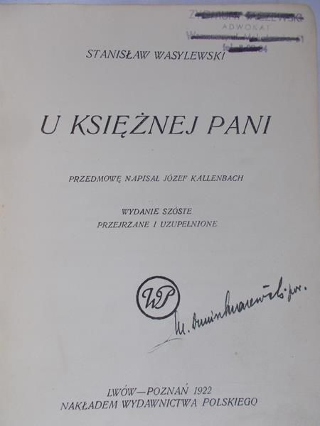 Wasylewski Stanisław - U księżnej pani, 1922 r.