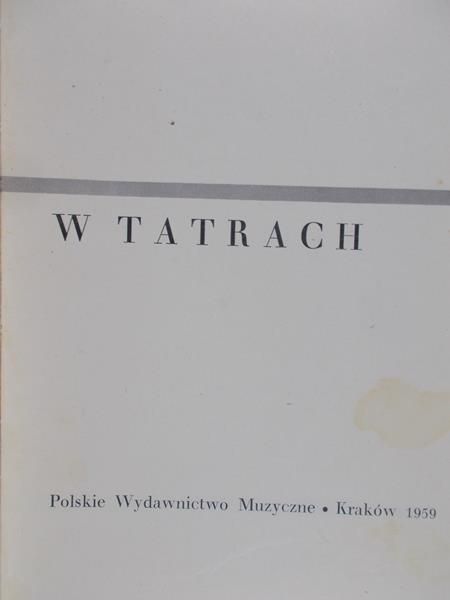 Karłowicz Mieczysław - W Tatrach