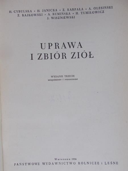 Cybulska H. - Uprawa i zbiór ziół
