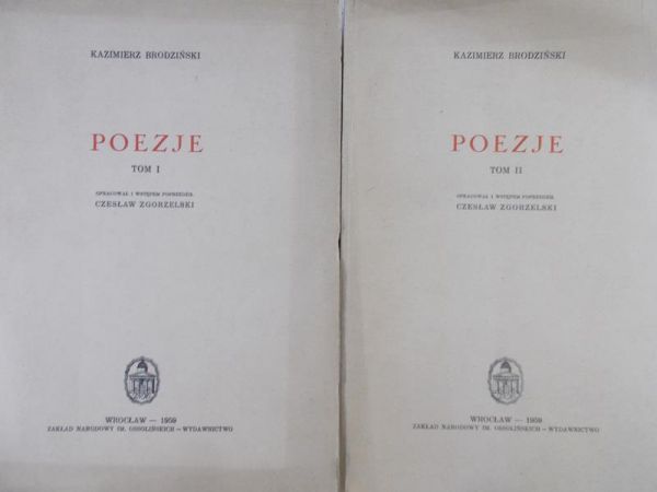 Brodziński Kazimierz - Poezje. Tom I-II, Zestaw