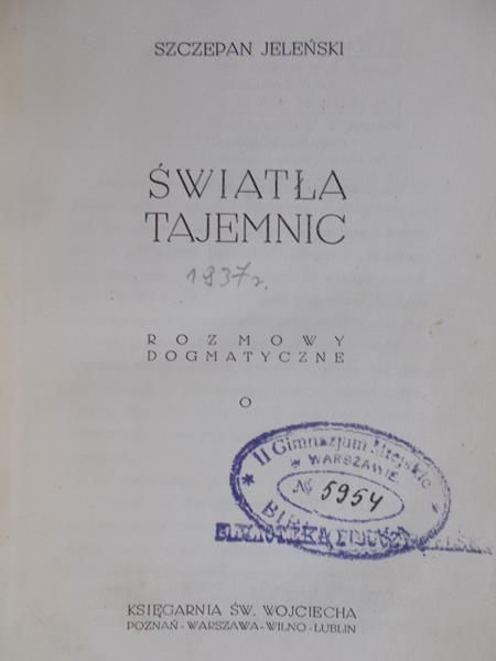 Baranowski Z. - Zagadki życia. Rozmowy etyczne, 1937 r.