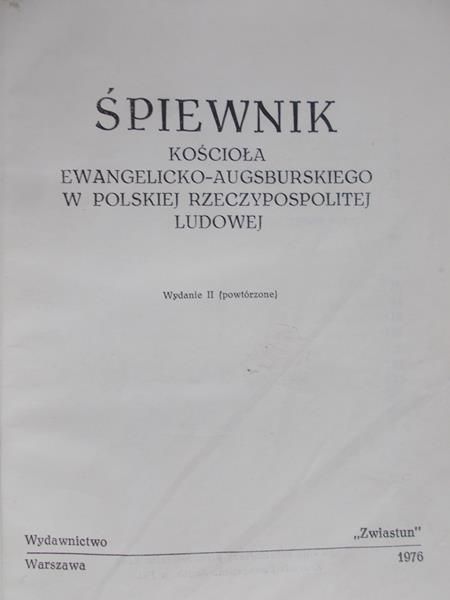 Śpiewnik kościoła ewangelicko-augsburskiego w Polskiej  Rzeczpospolitej Polskiej