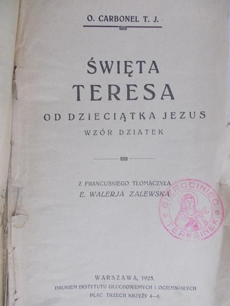 Carbonel T.J. - Święta Teresa od Dzieciątka Jezus - Wzór dziatek, 1925 r.