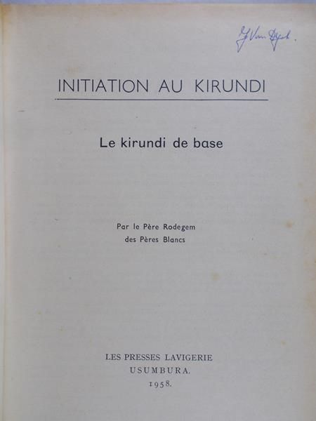 Initiation au kirundi